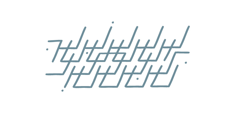 Decorazione complessa di linee oblique e puntini
